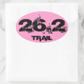 Sticker Ovale Marathon 26.2 Trail Oval Decal Noir sur rose (Sac)