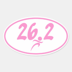 Sticker Ovale Marathon du rose 26,2