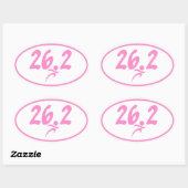 Sticker Ovale Marathon rose 26,2 (Feuille)