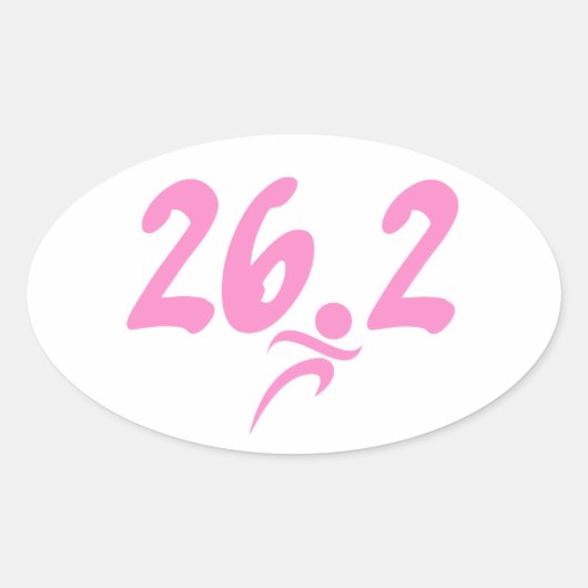 Sticker Ovale Marathon rose 26,2 (Devant)