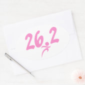 Sticker Ovale Marathon rose 26,2 (Enveloppe)