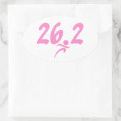 Sticker Ovale Marathon rose 26,2 (Sac)
