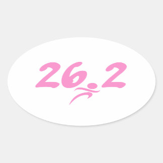 Sticker Ovale Marathon rose 26,2
