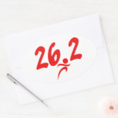 Sticker Ovale Marathon rouge 26,2 (Enveloppe)