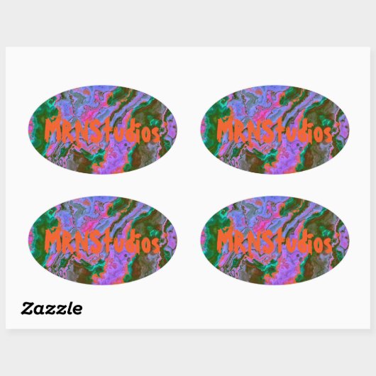 Sticker Ovale Marbre aigre (Feuille)