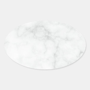 Sticker Ovale Marbre Blanc Moderne