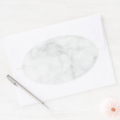 Sticker Ovale Marbre Blanc Moderne (Enveloppe)