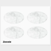 Sticker Ovale Marbre Blanc Moderne (Feuille)