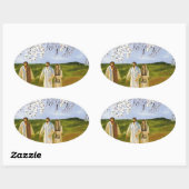 Sticker Ovale Marcher Avec Jésus (Feuille)