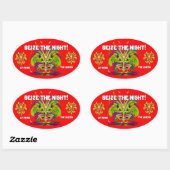 Sticker Ovale Mardi Gras Queen Afficher les notes S'il vous plaî (Feuille)