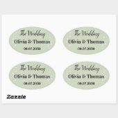 Sticker Ovale Mariage Botanique Vert Sauge (Feuille)