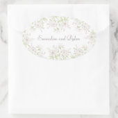 Sticker Ovale Mariage Classique Rose Blanche (Sac)