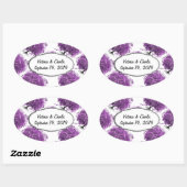 Sticker Ovale Mariage de feuille de coeur pourpre de forêt (Feuille)