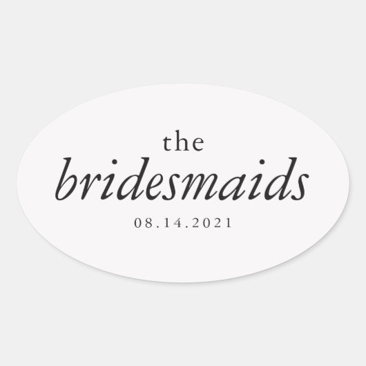 Sticker Ovale Mariage de la Calligraphie moderne (Devant)