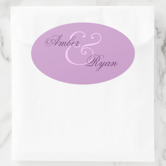 Sticker Ovale Mariage d'enveloppe violet (Sac)