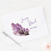 Sticker Ovale Mariage du jardin de printemps de Lilac (Enveloppe)