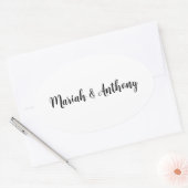 Sticker Ovale Mariage Élégant Créatif Classique Noir Blanc (Enveloppe)