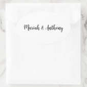 Sticker Ovale Mariage Élégant Créatif Classique Noir Blanc (Sac)