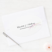 Sticker Ovale Mariage Élégant Créatif Courbes Abstraites Blanche (Enveloppe)