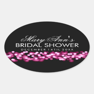 Sticker Ovale Mariage Favor Tag Pink Hollywood Glam