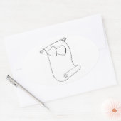 Sticker Ovale Mariage ovale Favor Seals Coeurs Love Scroll (Enveloppe)