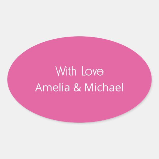 Sticker Ovale Mariage Rose framboise (Devant)