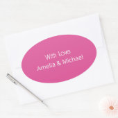 Sticker Ovale Mariage Rose framboise (Enveloppe)