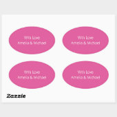 Sticker Ovale Mariage Rose framboise (Feuille)