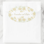 Sticker Ovale Mariage Rose Jaune (Sac)