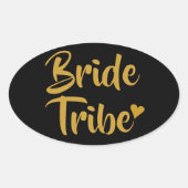 Sticker Ovale Mariée Tribe Gold Heart (Devant)