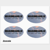 Sticker ovale Marimbaholic Life (Feuille)