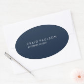 Sticker Ovale Marine Blue Elegant Plain Professionnel (Enveloppe)