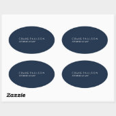 Sticker Ovale Marine Blue Elegant Plain Professionnel (Feuille)