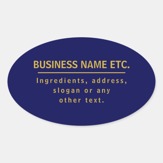 Sticker Ovale Marine Blue & Gold polyvalent (Devant)