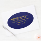 Sticker Ovale Marine Blue & Gold polyvalent (Enveloppe)