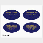 Sticker Ovale Marine Blue & Gold polyvalent (Feuille)