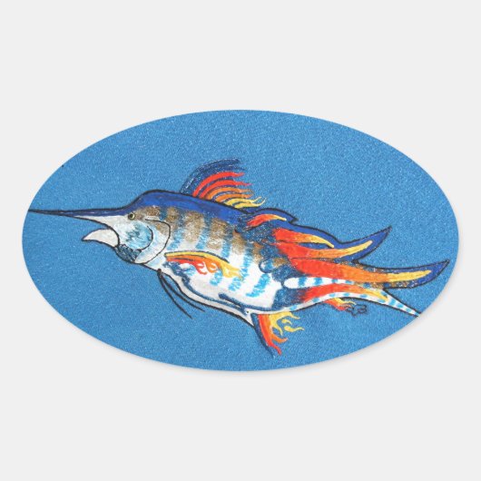 Sticker Ovale Marlin flamboyant (Devant)