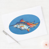 Sticker Ovale Marlin flamboyant (Enveloppe)