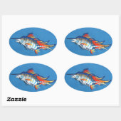 Sticker Ovale Marlin flamboyant (Feuille)
