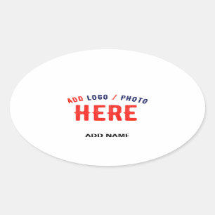 STICKER OVALE MARQUE BLANCHE MODERNE ET PERSONNALISABLE VÉRIFIÉE