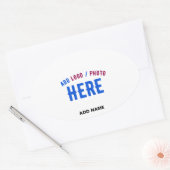 STICKER OVALE MARQUE BLANCHE MODERNE ET PERSONNALISABLE VÉRIFIÉE (Enveloppe)