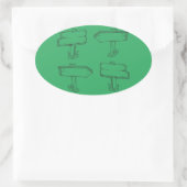 Sticker Ovale marque-chemin-dessin-étiquette-bois (Sac)