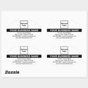 Sticker Ovale Marque d'affaires avec mise en évidence sur blanc
