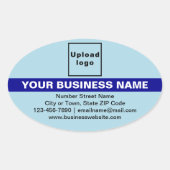 Sticker Ovale Marque d'affaires avec surbrillance sur bleu clair (Devant)