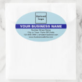 Sticker Ovale Marque d'affaires avec surbrillance sur bleu clair (Sac)