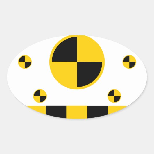 Sticker Ovale Marques de test d'écrasement (Devant)