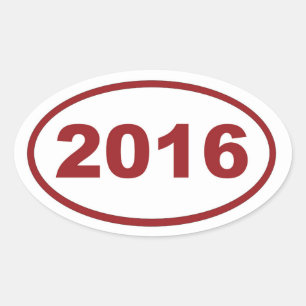 Sticker Ovale marron rouge 2016