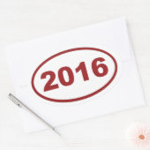 Sticker Ovale marron rouge 2016 (Enveloppe)