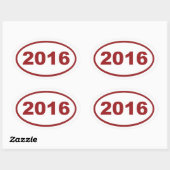 Sticker Ovale marron rouge 2016 (Feuille)