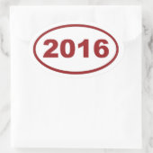 Sticker Ovale marron rouge 2016 (Sac)